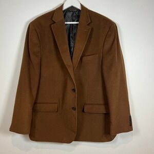 Ralph Lauren Mens Cashmere Wool Silk Blend Sport Coat Jacket 46R Blazer Brown